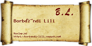 Borbándi Lili névjegykártya